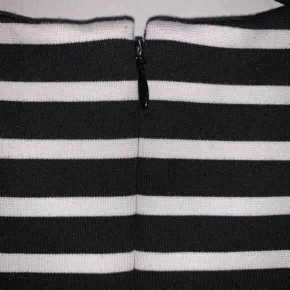 Michael Kors Black & White Striped Sleeveless Fit & Flare Dress Size 8 - Picture 5 of 11